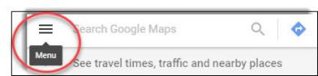 Google Maps Menu Option