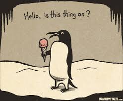 Penguin Cartoon with Microphone