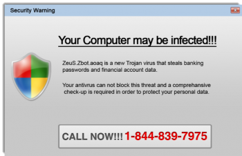 Graphic of message for infected computer