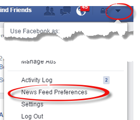 Facebook Desktop NewsFeed Preferences