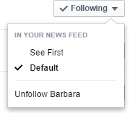 Facebook Following Default