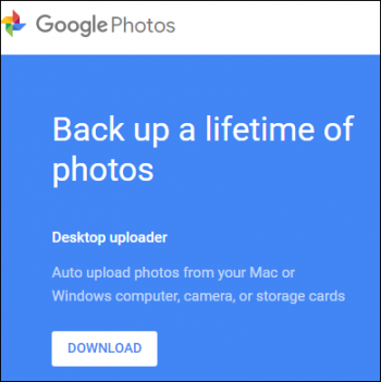 Google Photos back up for life