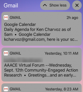 Ios LockScreen Gmail Show Less Option